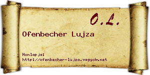 Ofenbecher Lujza névjegykártya